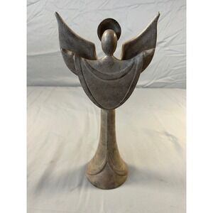 Cast Art Industries Angel Figurine Faceless Wings Halo‎ Stone Finish 13.5 Inch